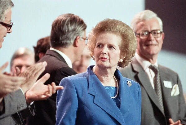 The Conservative Party Conference, Blackpool. Prime Minister Margaret Thatcher delivers