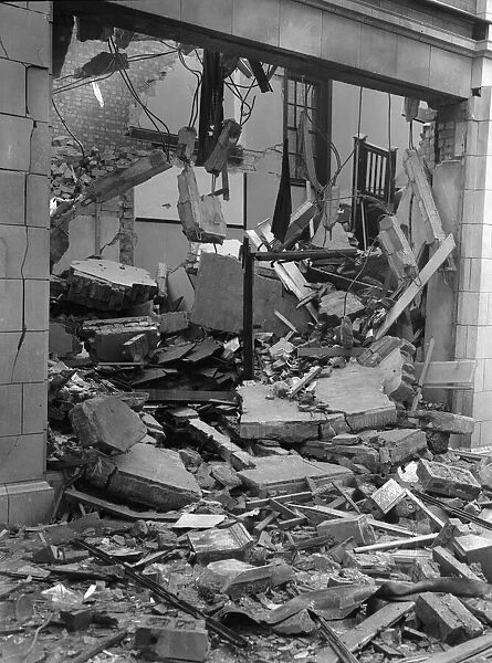 Damage to The Arcade in Coventry following a raid on the city. 13th October 1940