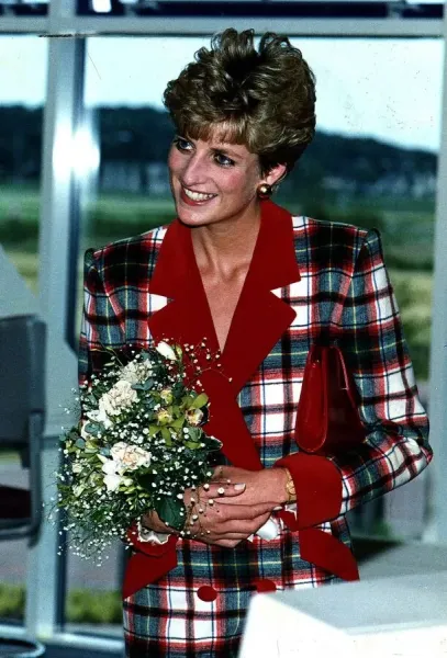 Diana in Tartan Coat Print, Inchinnan Art Prints, Posters