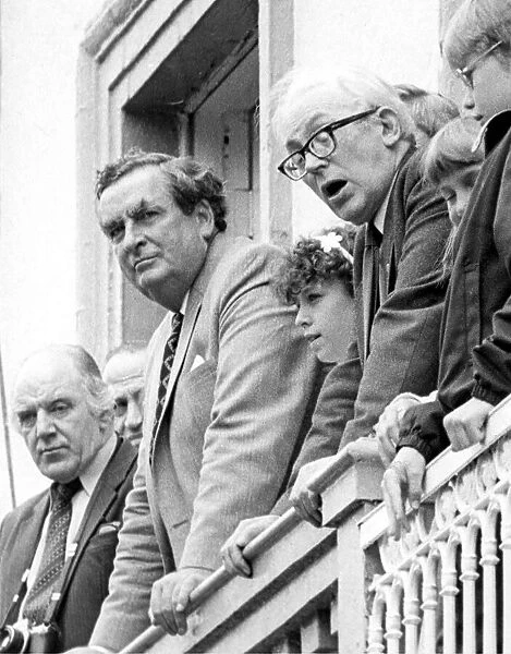 Durham Miners Gala - Michael Foot and Dennis Healey watch the march pass by