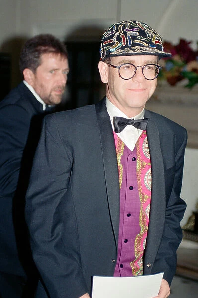 Elton John at a gala dinner in aid of the AIDS Crisis Trust in Whitehall
