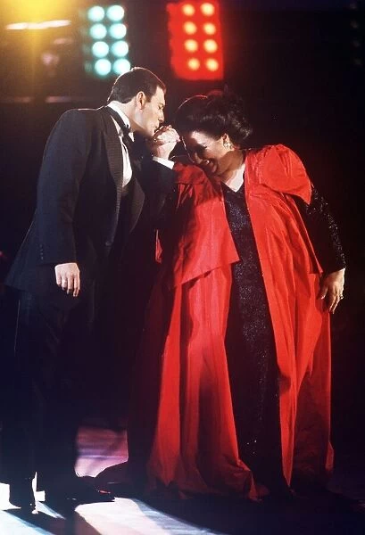 Freddie Mercury and Montserrat Caballe in concert at the official launch of Spain