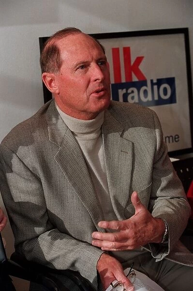 Geoff Boycott January 99 In Talk Radio studio at his new job as chief cricket