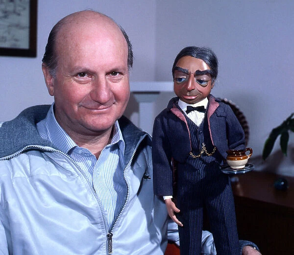 Gerry Anderson with butler puppet, May 1983