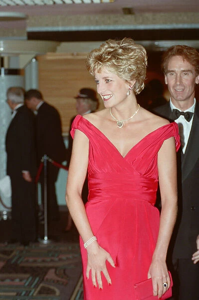 HRH The Princess of Wales, Princess Diana, at Odeon Cinema in London to attend
