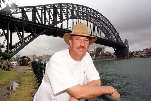 Ian Botham In A Rainy Sydney Harbour Jan 1999 Commentating On The One Day Cricket