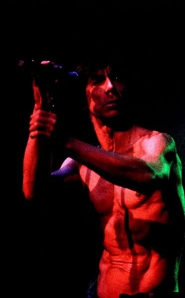 Iggy Pop singer on stage at Brixton 1991
