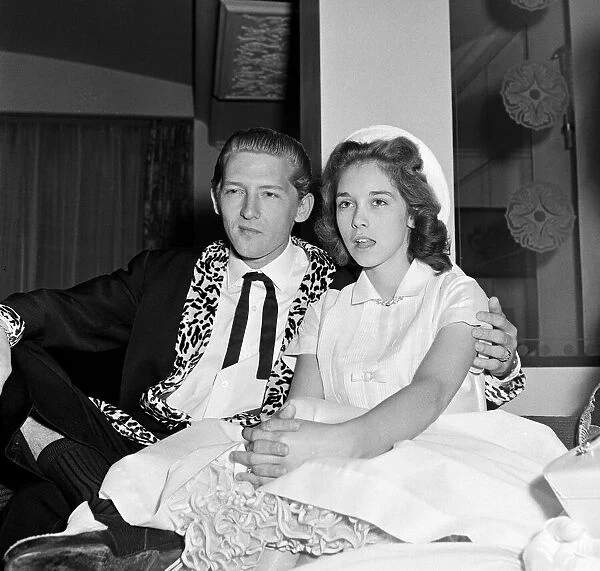 Jerry Lee Lewis and his 13-year-old wife Myra at available as Framed  Prints, Photos, Wall Art and Photo Gifts #21858253