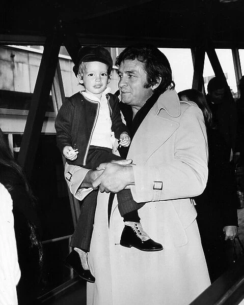 Johnny Cash singer with son John Cash in London 1972