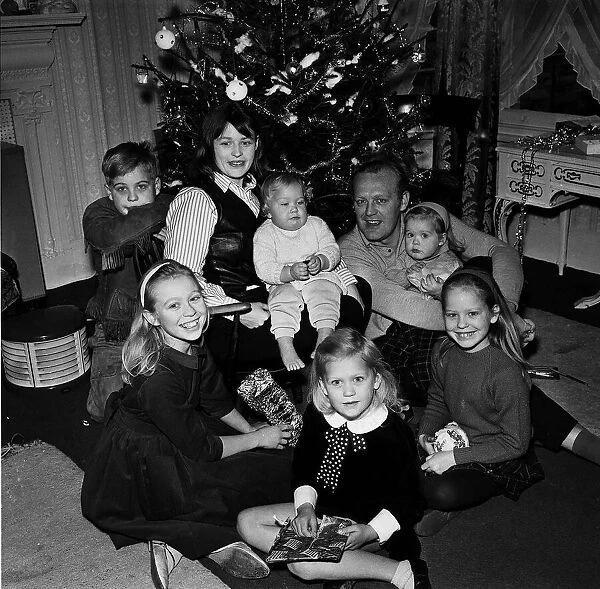 Joss Ackland Actor with family at Christmas