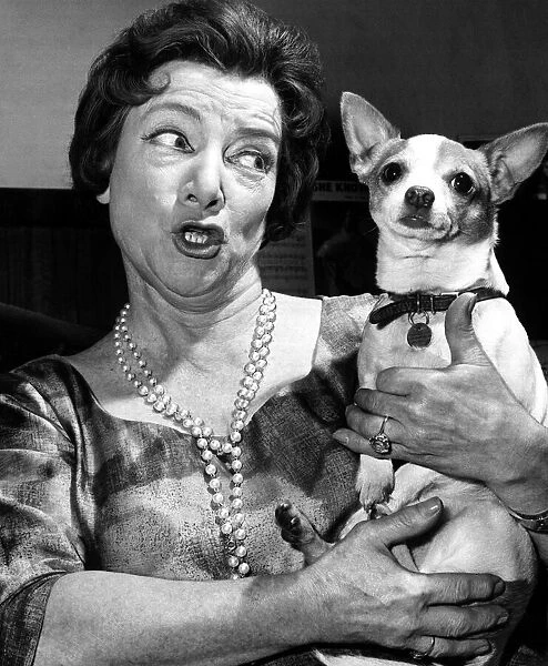 She knows you know Actress Hylda Baker seen here with her dog June 1963