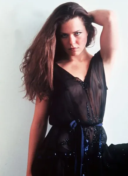 Koo Stark actress model wearing a see-through dress in October 1982 A©mirrorpix