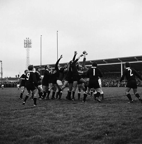 Llanelli RFC v New Zealand. Part of New Zealands 1972-73 tour of the Northern
