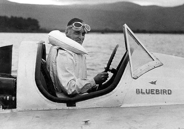 Malcolm Campbell seen here on Lake Coniston with Bluebird K3 June 1937