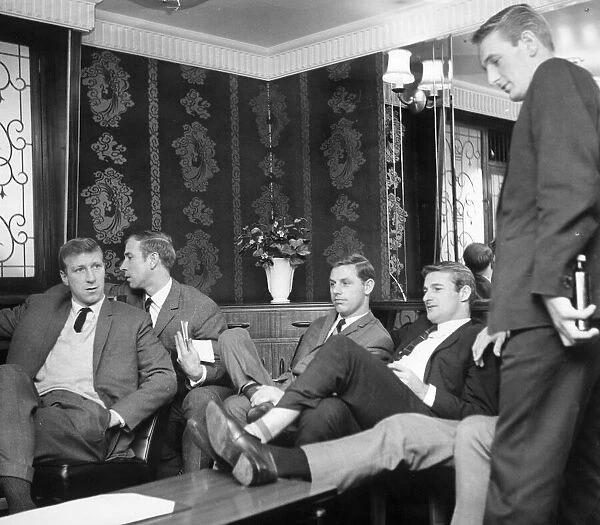 Members of the England Team relax at their Liverpool hotel
