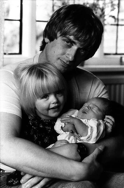 Mike Oldfield muscian composer of Tubular Bells with his children Dougal & 3yr old Molly