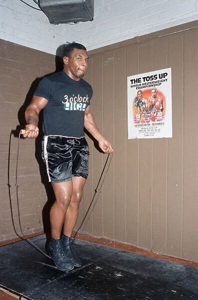 Mike Tyson in his training camp ahead of his bout with James Bonecrusher Smith