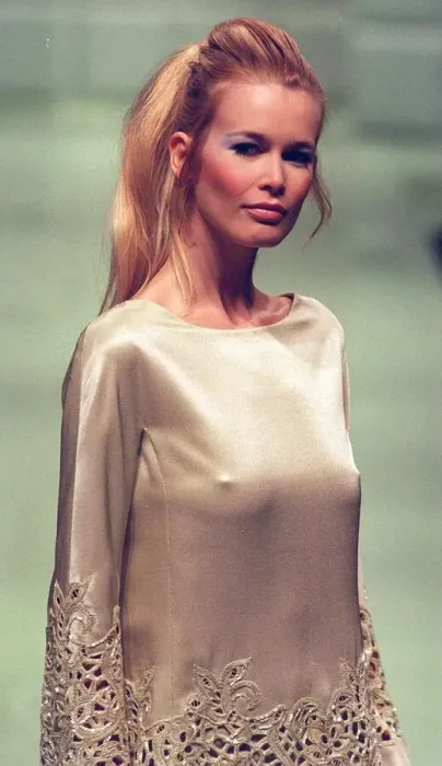 Framed Print : Claudia Schiffer Models Valentino in Paris Print (00180)