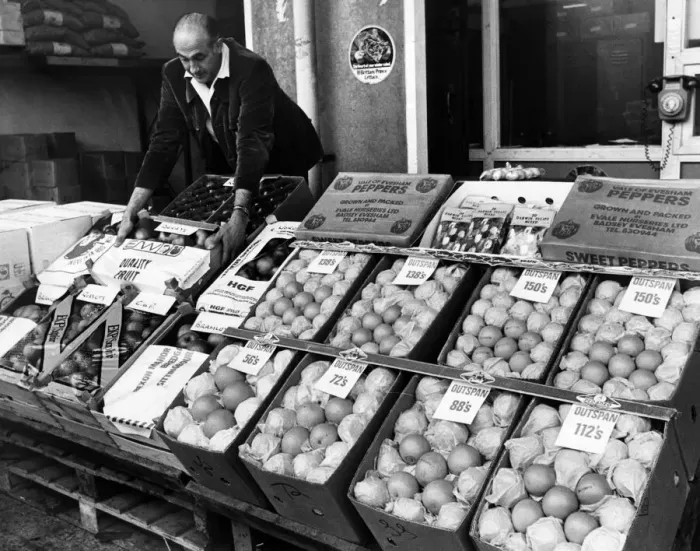 Framed Print : Wholesale Fruit Market Print, Liverpool 1979 Framed Print : Wholesale Fruit Market Print, Liverpool 1979