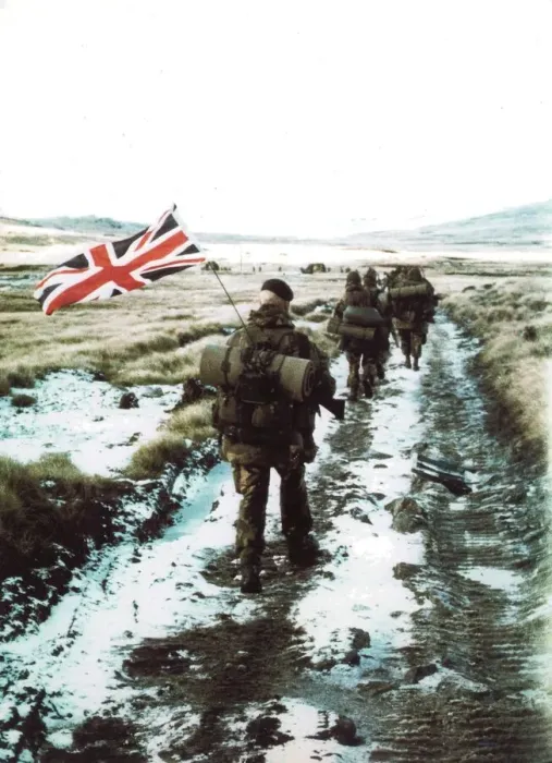 Framed Print : British Soldiers in the Falklands 1982 Print Framed Print : British Soldiers in the Falklands 1982 Print
