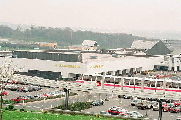 Monorail at Merry Hill Shopping Centre in Brierley Hill, Metropolitan Borough of Dudley