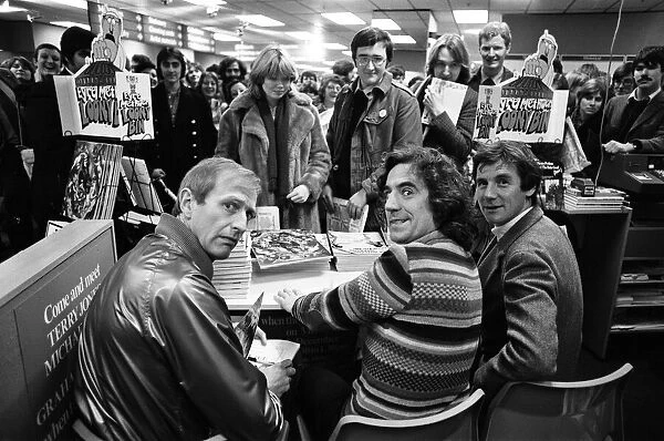 Three of the Monty Python comedy team, Graham Chapman, Terry Jones and Michael Palin