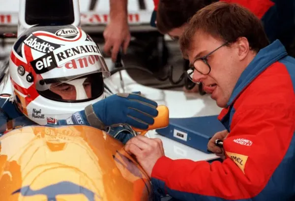 Nigel Mansell in Crash Helmet Print, Silverstone Art Prints