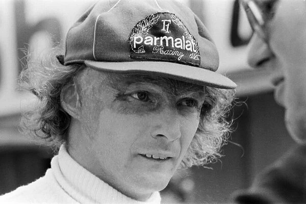 Niki Lauda at Brands hatch, fighting the clock for an early placing in the John Player