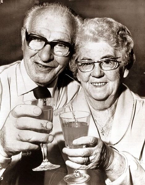 Parents of Bobby Robson England football manager lift their glasses in toast February