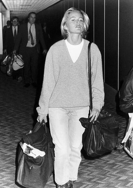 Patsy Kensit the actress arriving at Heathrow airport