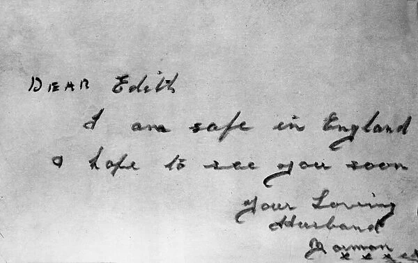 A postcard sent home to his wife by a young British soldier of the British Expeditionary