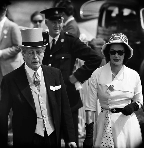 Prime Minister Harold Macmillan and his daughter Catherine at The Derby. 1st June 1960