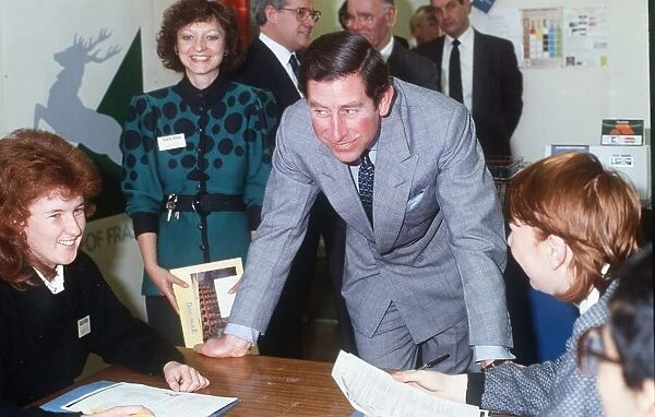 Prince Charles in Easterhouse Scotland meeting locals 1987 on YTS scheme Glasgow