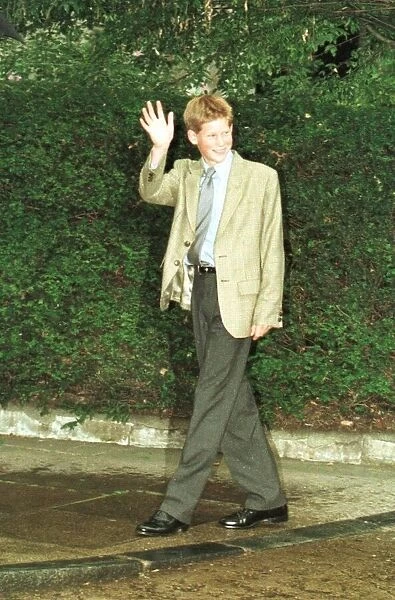 Prince Harry arrives for his first day at September 1998 Eton