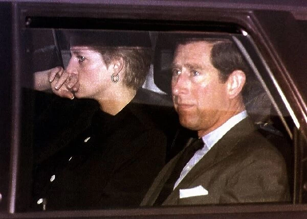 Princess Diana leaving the ski resort of Lech, Austria for home with husband Prince