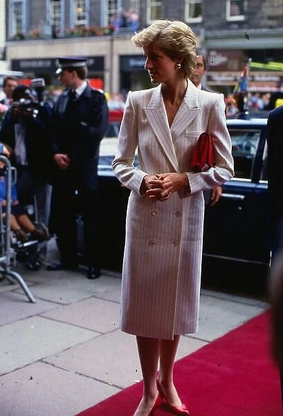 Princesss Diana, Princess of Wales on a visit to the Commonwealth Arts Festival in