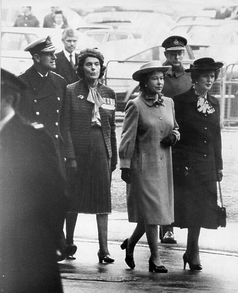 Queen Elizabeth II, Margaret Thatcher, Prince Philip and Lady Mountbatten at