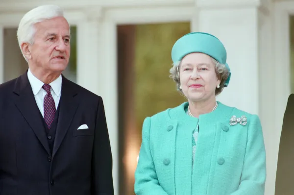 Queen Elizabeth II during her state visit to Germany. Pictured with the President of