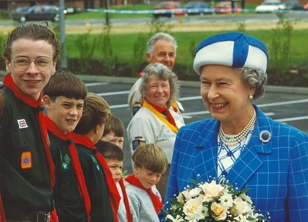 Queen Elizabeth II visits the town of Bedlington in Northumberland meeting members of