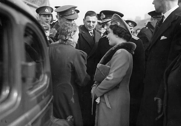 Queen Elizabeth and King George VI visit Swansea in South Wales
