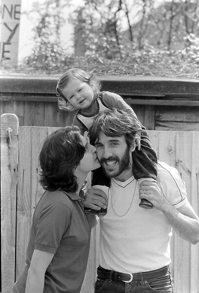 Ricardo Villa with his wife and child the day after winning the FA Cup