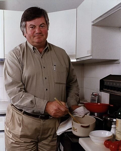 Roger Cook TV Presenter and Investigative Journalist relaxes by cooking at home