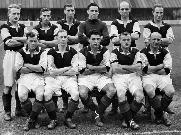 Scunthorpe United team pose for a group photograph Left to right: Back row: Barker