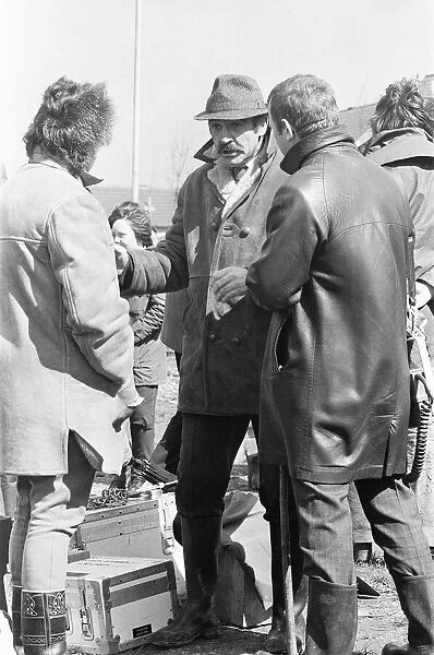 Sean Connery as Detective Sergeant Johnson between takes whilst filming the movie '