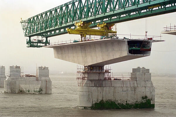 The Second Severn Crossing under construction. 25th January 1994