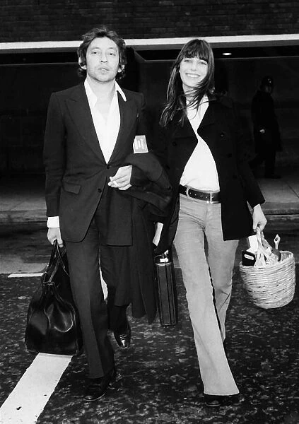 Serge Gainsbourg French composer musician 1971 with wife actress Jane