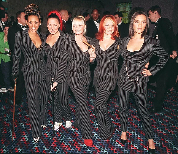 Spice Girls Mel B Mel C Emma Bunton Geri Halliwell and Victoria Adams attend the premiere
