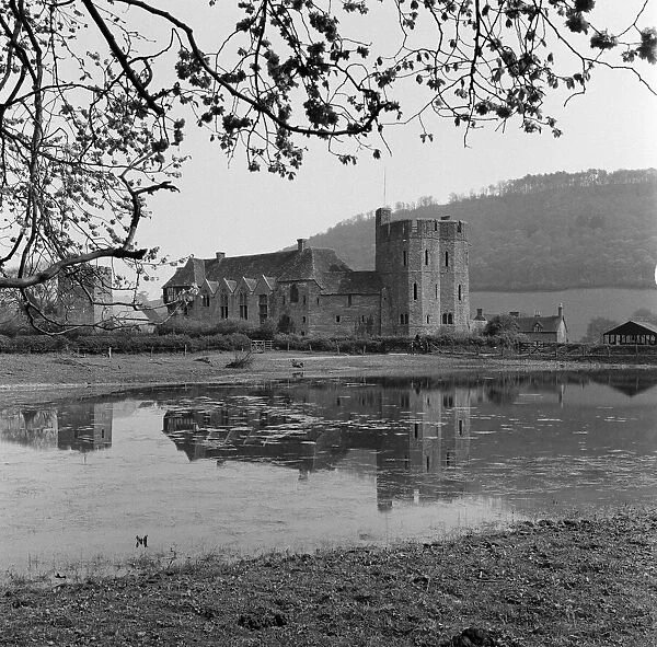 Stokesay Castle in Stokesay, Shropshire. 21st April 1961
