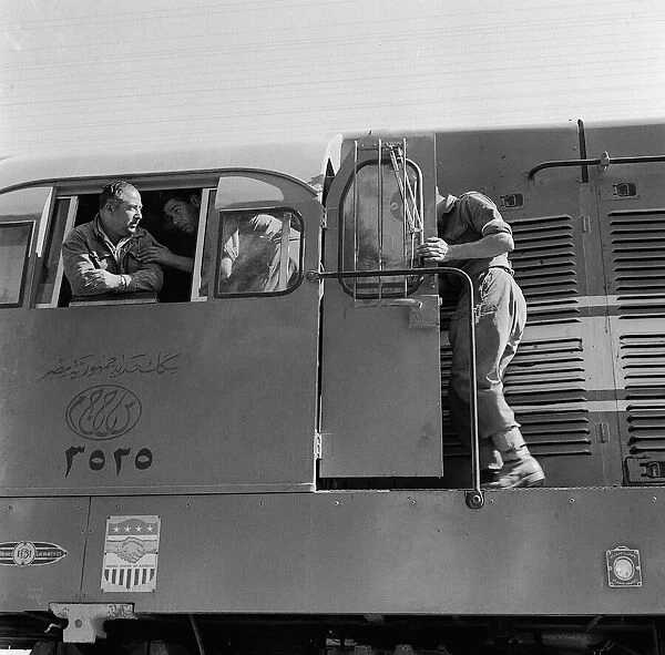 Suez Crisis 1956 A hospital train being taken through the Allied front line to