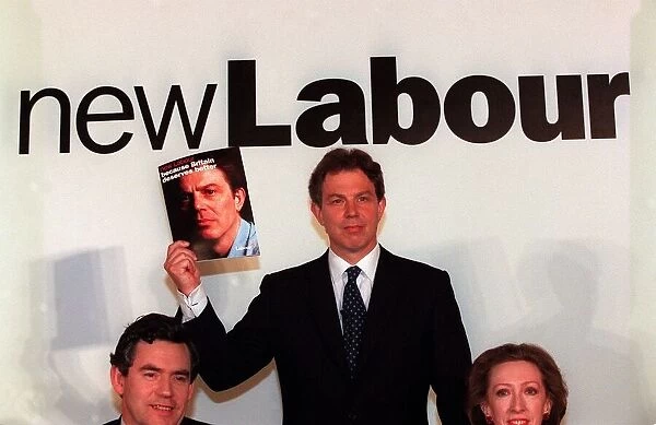 Tony Blair launches new Labour manifesto for the General Election April 1997 with